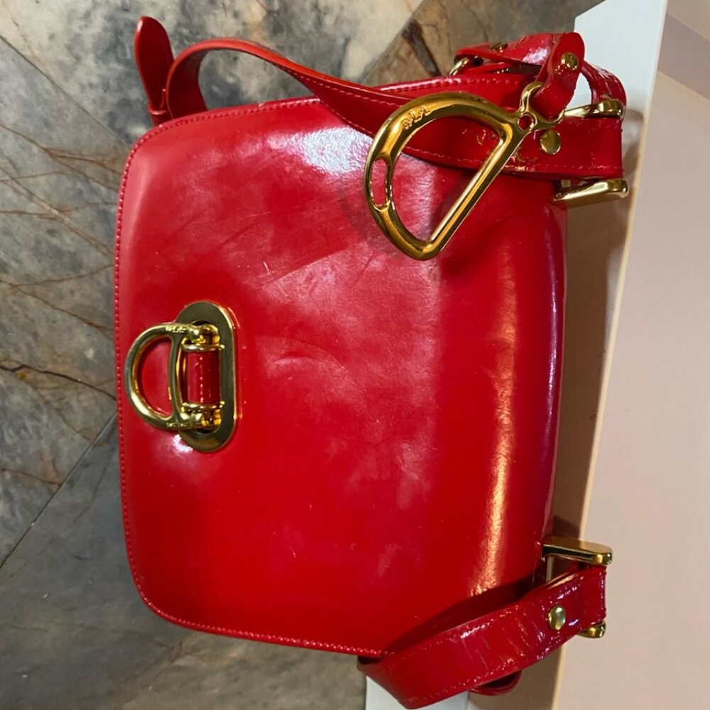 Lauren Ralph Lauren Women’s Red Leather Clutch Bag - Picture 3 of 13